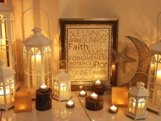 Ramadan Mubarak frames for a furnished office ambiance
