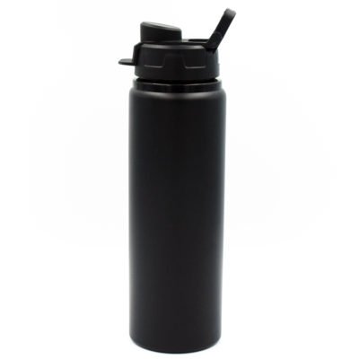 SS Sports Bottle with Black Lid