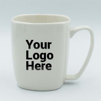 White Bone China Square Mug