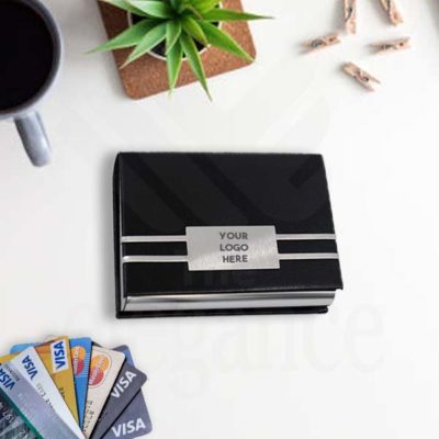Promotional Black Leather Card Holder Corporate Gifts in Bulk