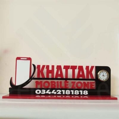 Customized Company Logo Acrylic Table Clock Decor
