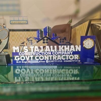 Customized Company Logo Acrylic Table Clock Decor