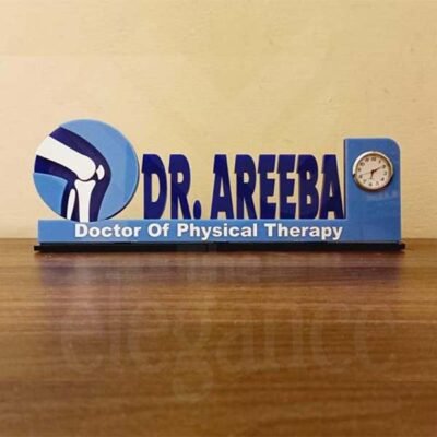 Customized Company Logo Acrylic Table Clock Decor