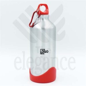 Silver Aluminium Sports Bottle With red Corporate Gifts in Bulk