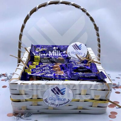 Dairy Milk Chocolate Baskets company branded gift boxes