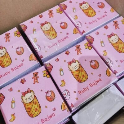 Modern Baby Girl Birth Announcement Box customized corporate gifts