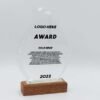 Crystal Trophy Wooden Base customized corporate gifts