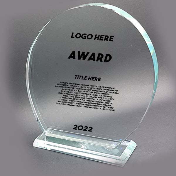 Transparent Round Shape Trophy | Corporate Gifting - The Elegance