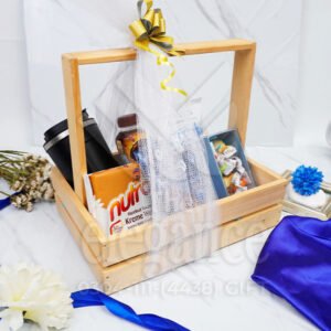 Custom Treat Wooden Basket Corporate for Client