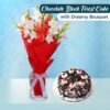 Buy Premium Quality Dreamy Imported Flowers Bouquet with Black Forest Cake Online Corporate Gifts in Pakistan