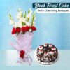 Charming Imported Flowers Bouquet with Black Forest Cake Online Gifts for Clients and Employees in Pakistan