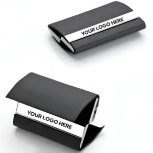 Buy Double Side Leather + Metal Card Holder Online Corporate Gifts