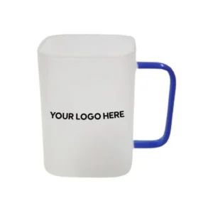 Buy Sublimation Frosted Blue Square Glass Mug Online Corporate Gifts
