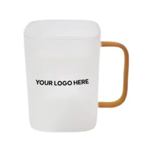Sublimation Frosted Golden Square Glass Mug Online Corporate Gifts for Clients