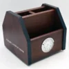 Wooden Desk Organizer Clock Online Corporate Gifting