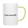 Buy Frosted Sublimation Mug with Yellow Handle Online Corporate Gifts