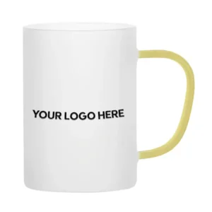 Buy Frosted Sublimation Mug with Yellow Handle Online Corporate Gifts