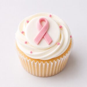 Breast Cancer Awareness Pink Ribbon Cupcake