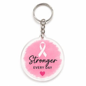 Stronger Every Day Breast Cancer Awareness Acrylic Keychain