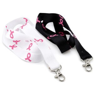 Breast Cancer Awareness Ribbon Lanyard