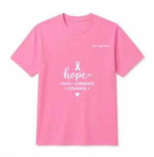 Hope Faith Strength Courage Pink Breast Cancer Awareness T-Shirt