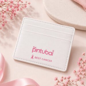 Breast Cancer Awareness Leather Card Holder